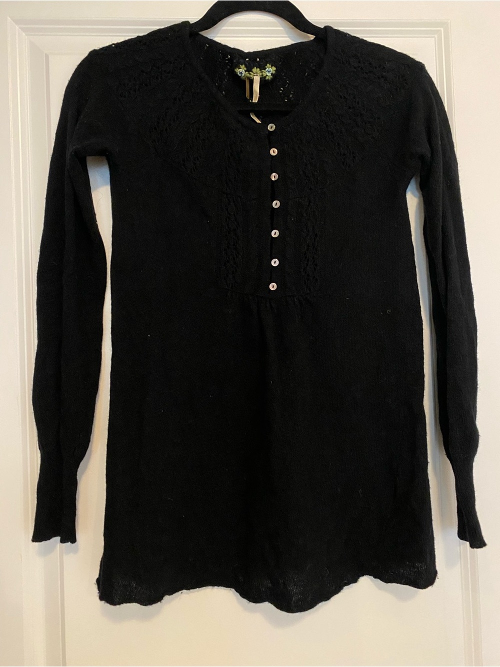 Free People Black Sweater 100% Lamb’s Wool